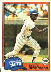 1981 Topps Baseball Cards      619     Steve Henderson